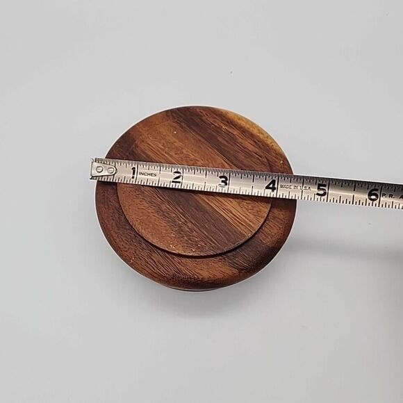 Vintage Monkeypod Covered Bowl Serving or Trinket Dish Phillipines 2 Piece - Picture 9 of 12